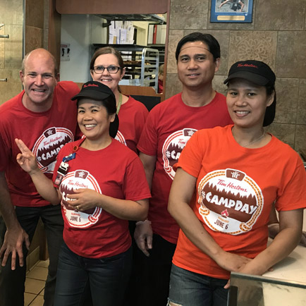 Airport employees at Tim Hortons